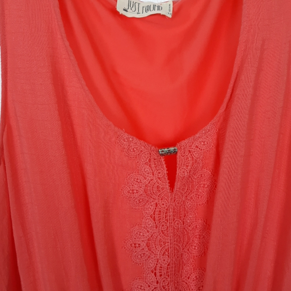 NWT Just Found Coral Sleeveless Maxi Dress 3X - Picture 3 of 7